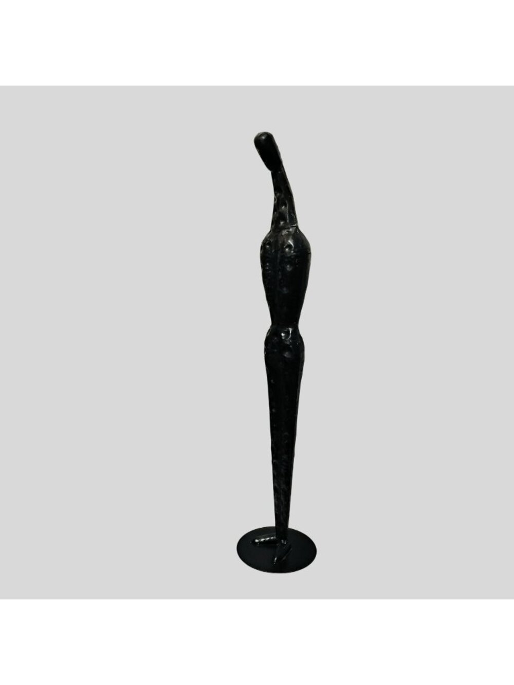 MCM Modernist Abstract Metal Man Sculpture, Hammered Aluminum Brutalist Art 39"